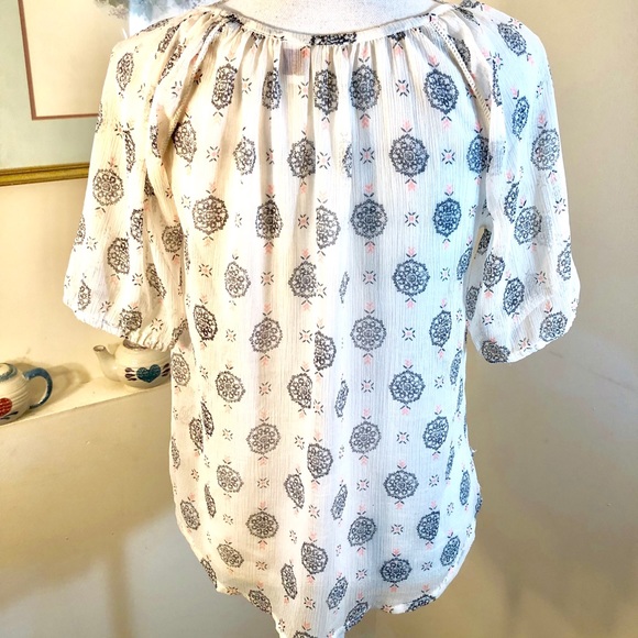 Mudd Boho Peasant Top SS Jrs Size L Multi - Picture 3 of 8